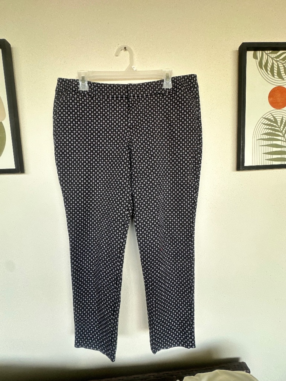 Pixie Pants Black and White Floral, Size 14